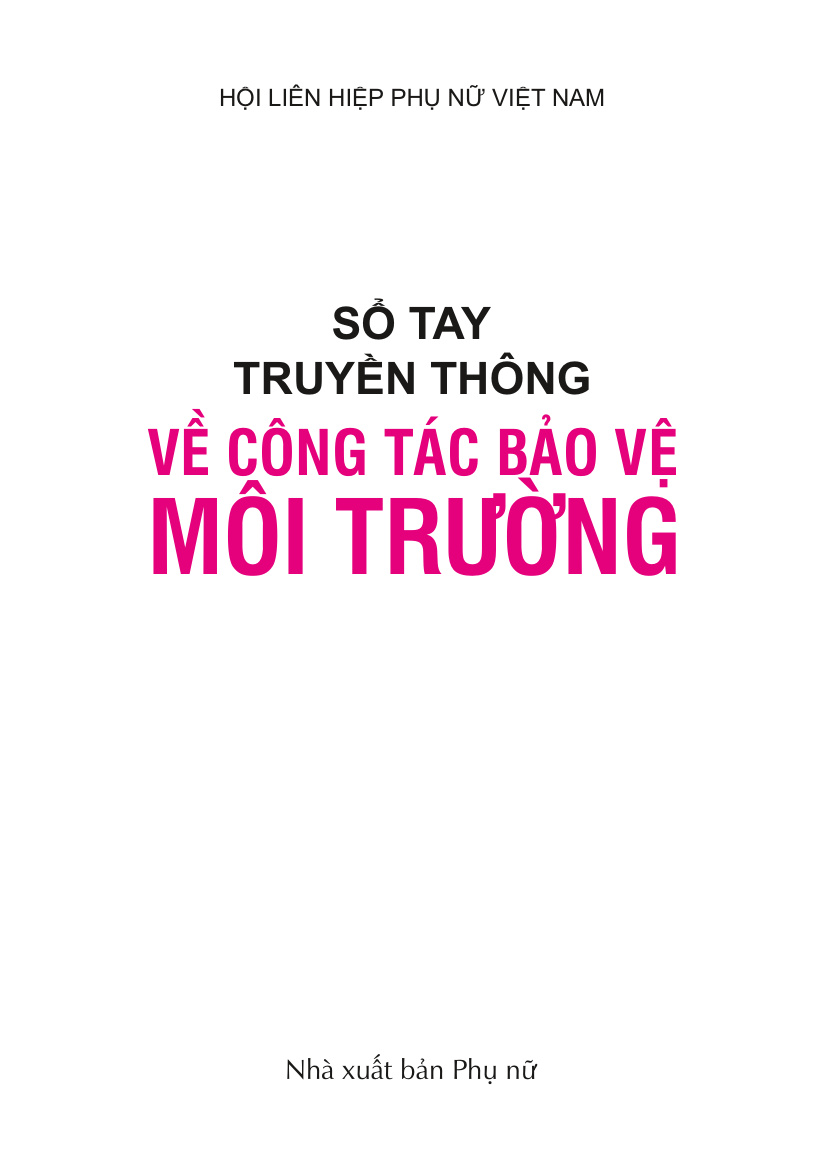 Số tay truyền thông về công tác bảo vệ môi trường