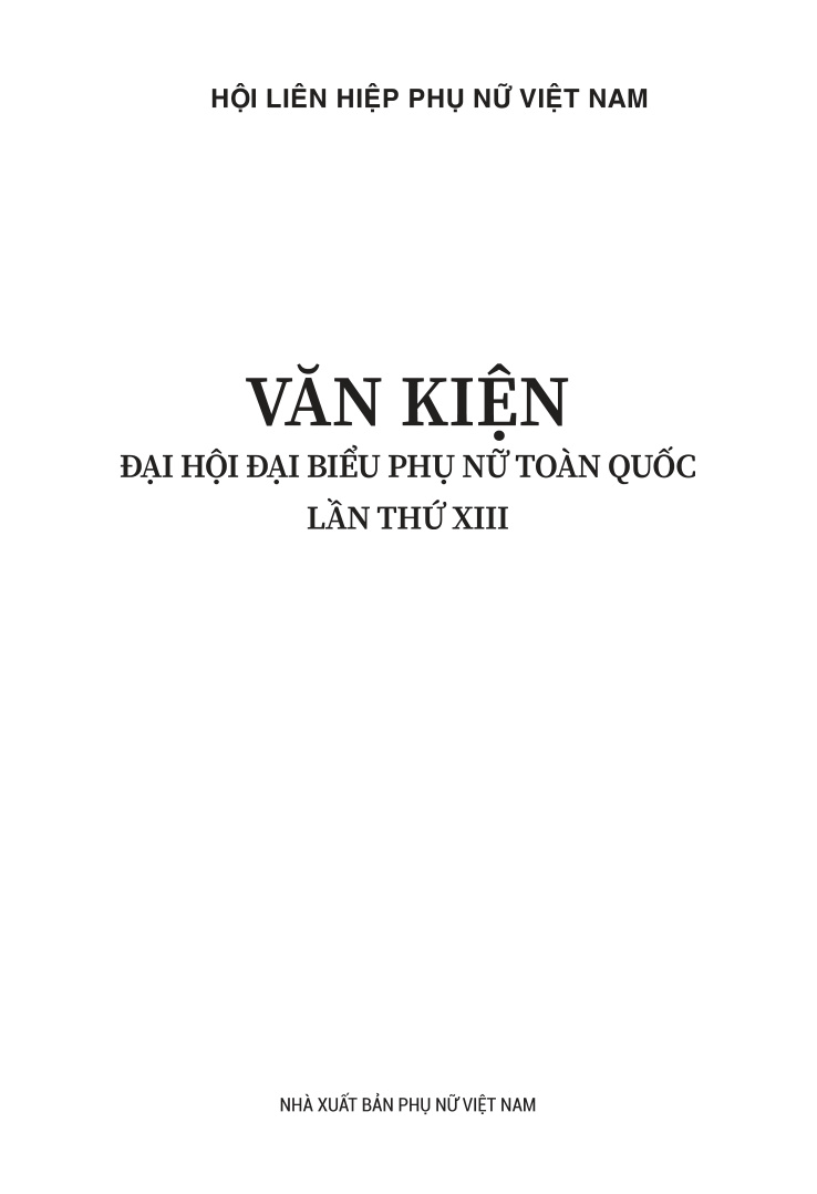 Văn kiện ĐHĐB Phụ nữ lần thứ XIII