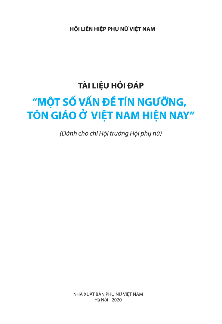 Tài liệu hỏi đáp về vấn đề tín ngưỡng tôn giáo ở Việt Nam hiện nay